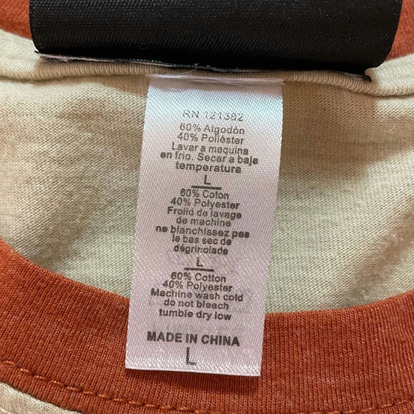 Harley-Davidson Raglan Long Sleeve Graphic Tee Size L Orange Beige Museum - Picture 4 of 9